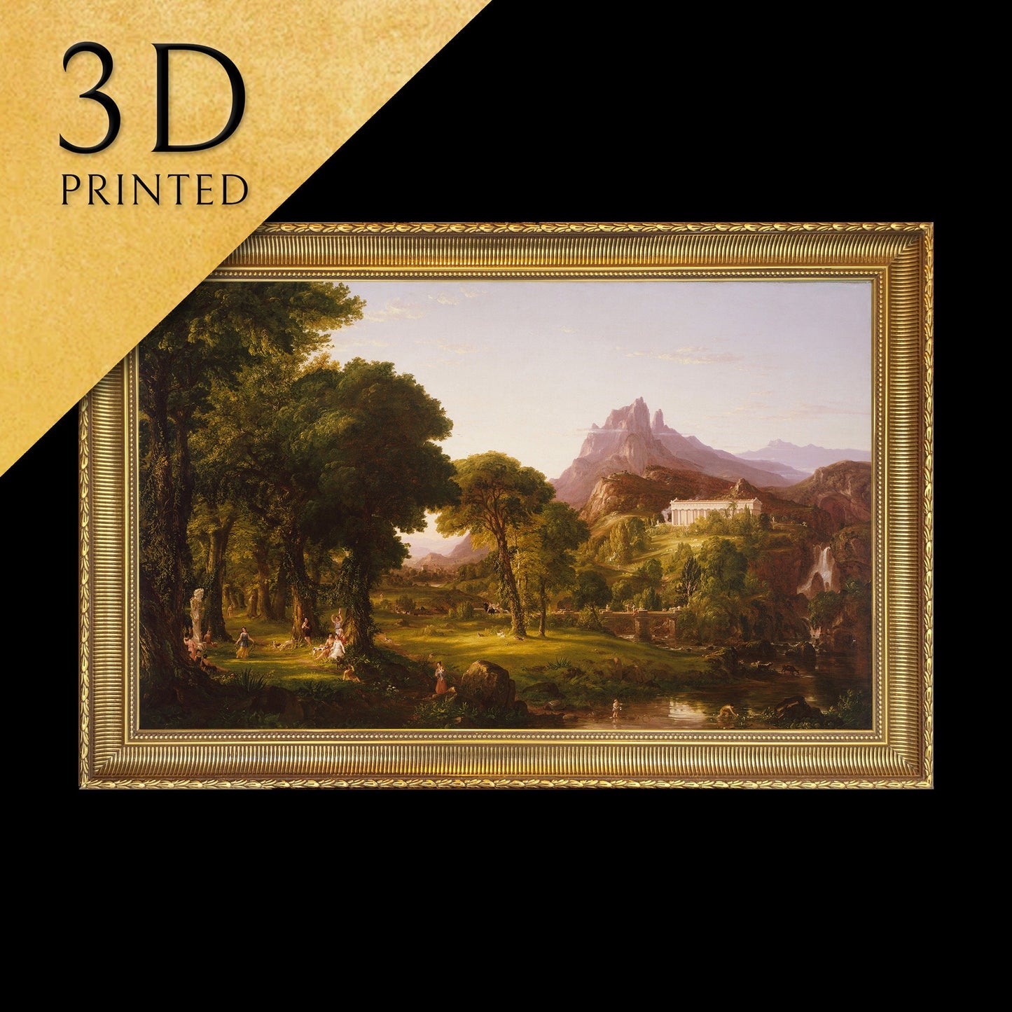 Dream of Arcadia by Thomas Cole, 3d Printed with texture and brush strokes looks like original oil painting