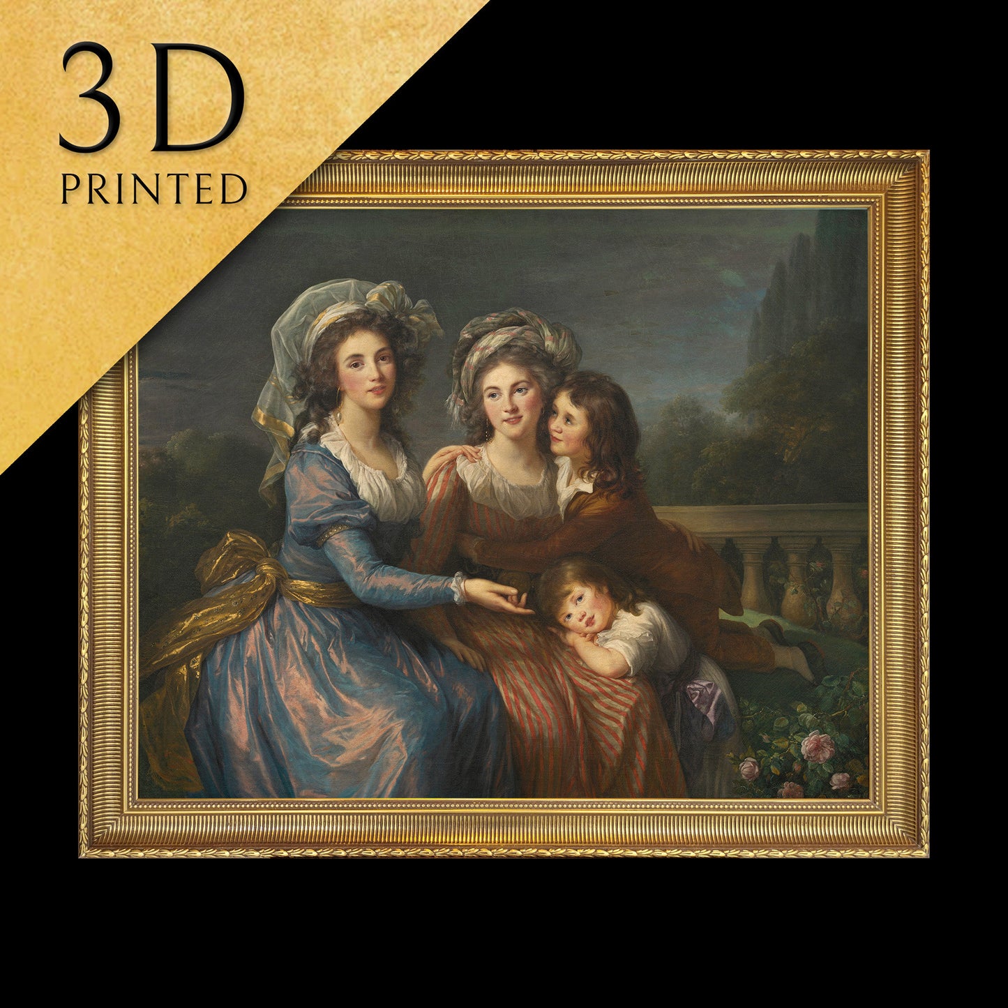 The Marquise de Pezay by Élisabeth Vigée Le Brun, 3d Printed with texture and brush strokes looks like original oil painting