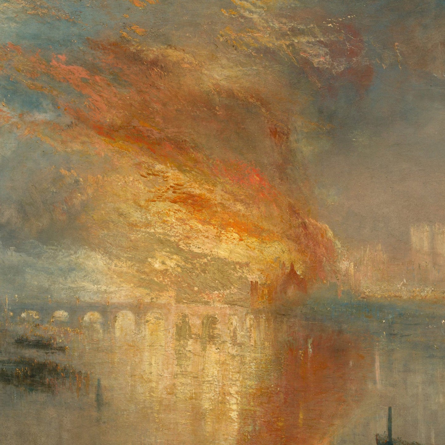 The Burning of the Houses of Lords by J. M. W. Turner, 3d Printed with texture and brush strokes looks like original oil painting