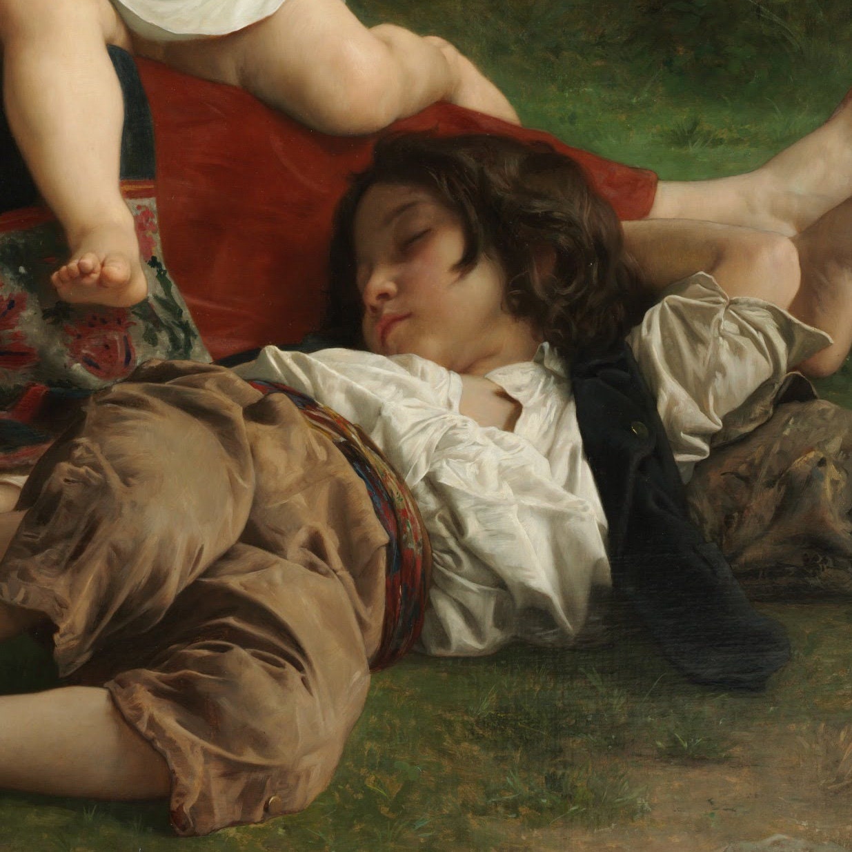 Rest by William Adolphe Bouguereau, 3d Printed with texture and brush strokes looks like original oil painting.