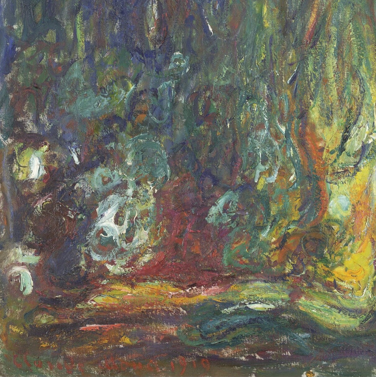 Weeping Willow by Cloude Monet, 3d Printed with texture and brush strokes looks like original oil painting.