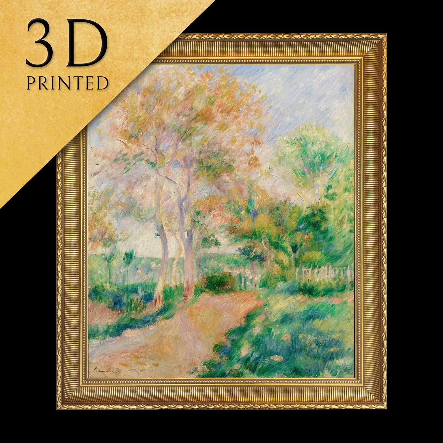 Autumn Landscape -by Pierre Auguste Renoir, 3d Printed with texture and brush strokes looks like original oil painting