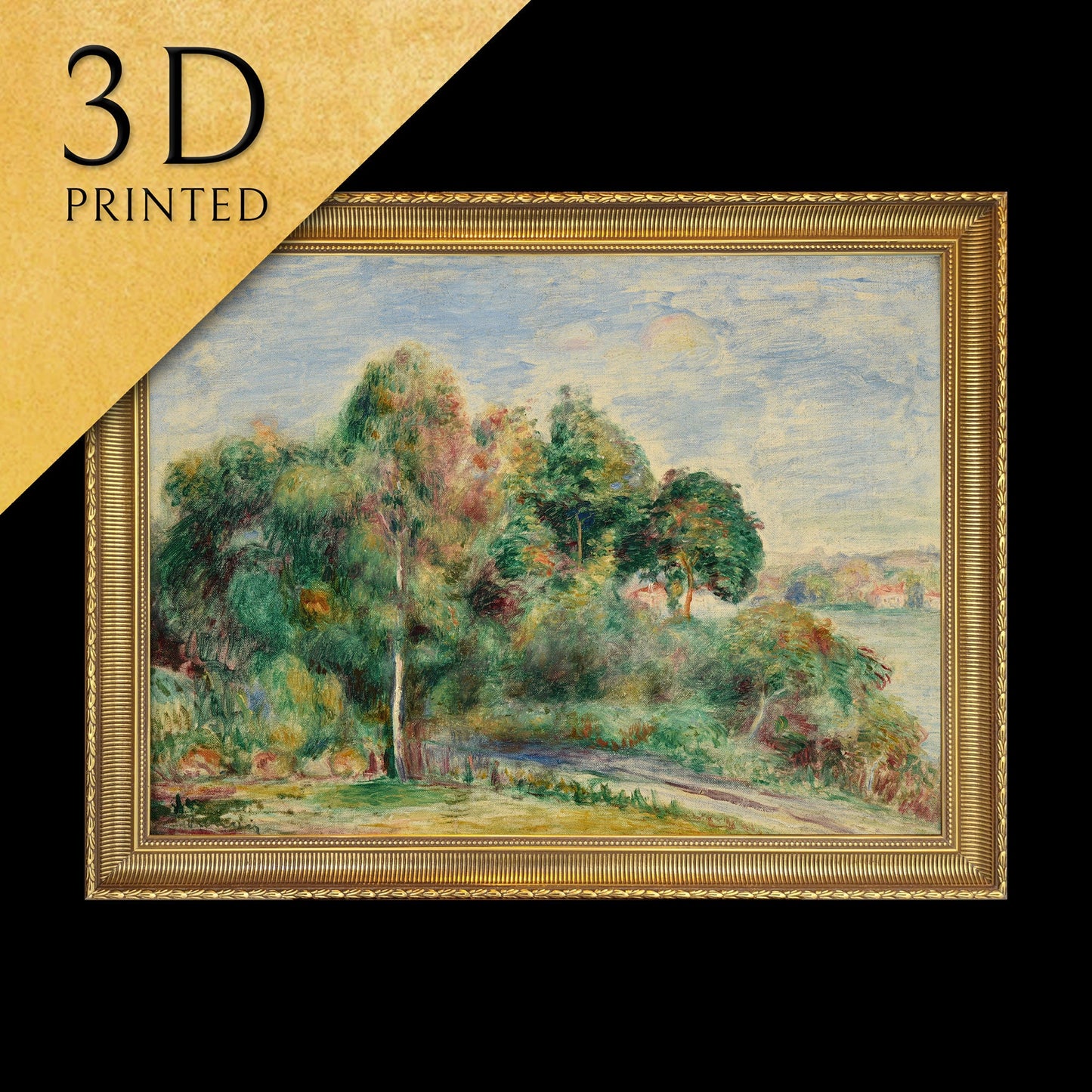 Paysage by Pierre Auguste Renoir, 3d Printed with texture and brush strokes looks like original oil painting