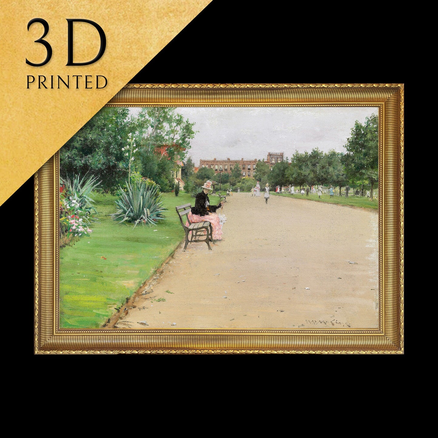 A City Park William Merritt, 3d Printed with texture and brush strokes looks like original oil painting