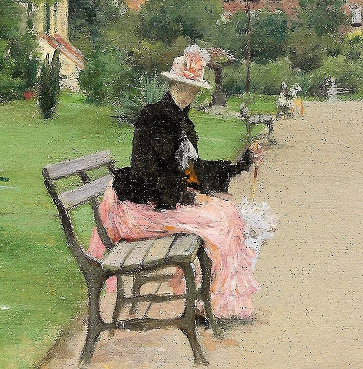 A City Park William Merritt, 3d Printed with texture and brush strokes looks like original oil painting