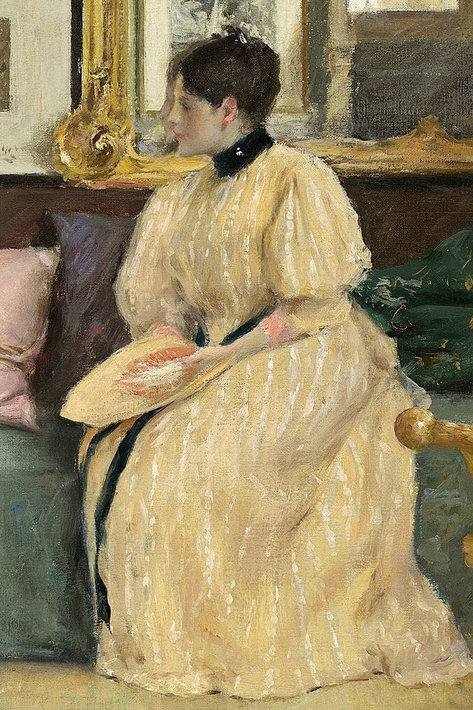 A Friendly Call by William Merritt Chase, 3d Printed with texture and brush strokes looks like original oil painting