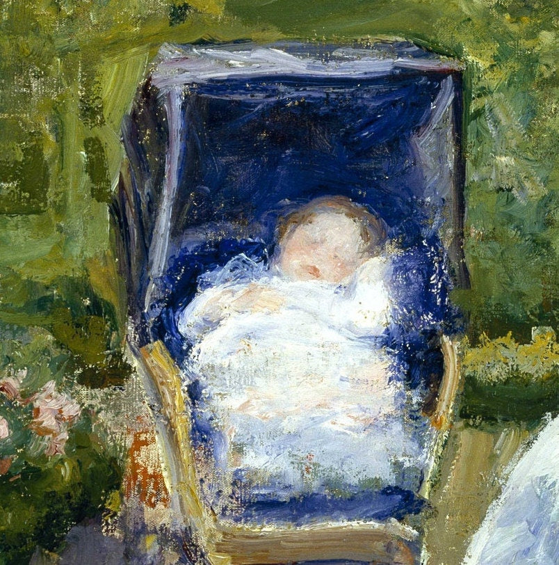 Children in a Garden - by Mary Cassatt, 3d Printed with texture and brush strokes looks like original oil painting.