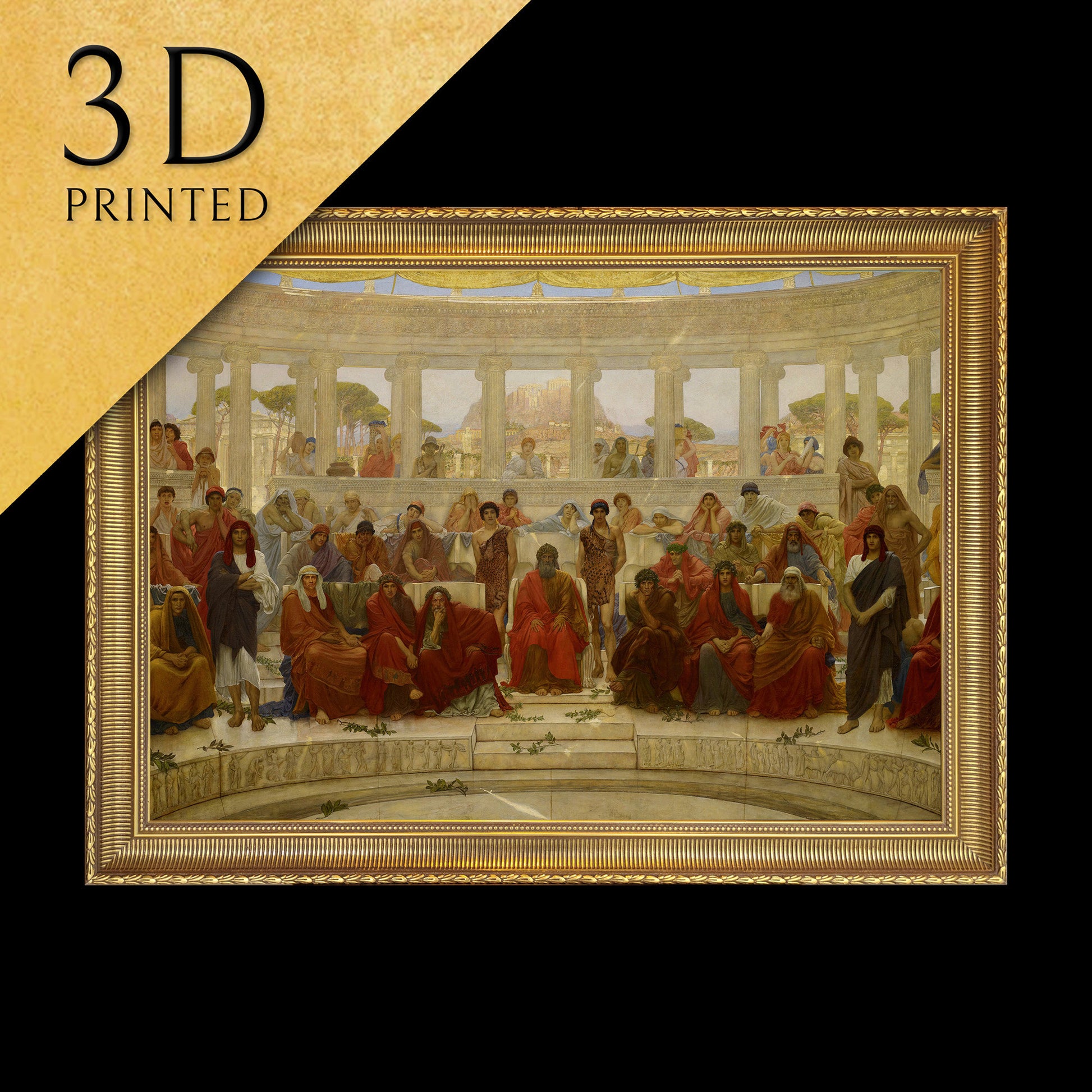 An Audience In Athens By Aeschylus Richmond,3d Printed with texture and brush strokes looks like original oil painting.