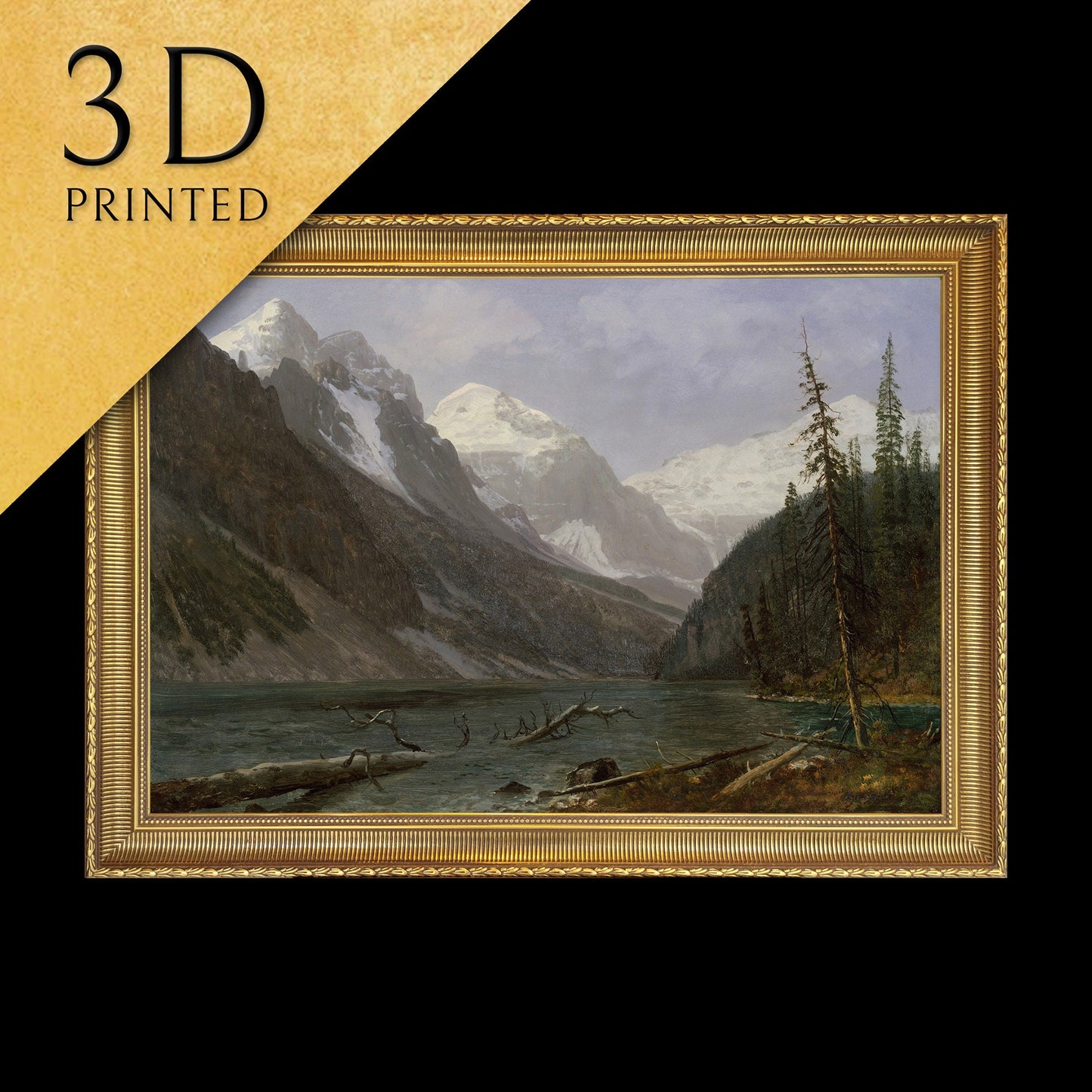 Canadian Rockies - by Albert Bierstadt,3d Printed with texture and brush strokes looks like original oil painting.