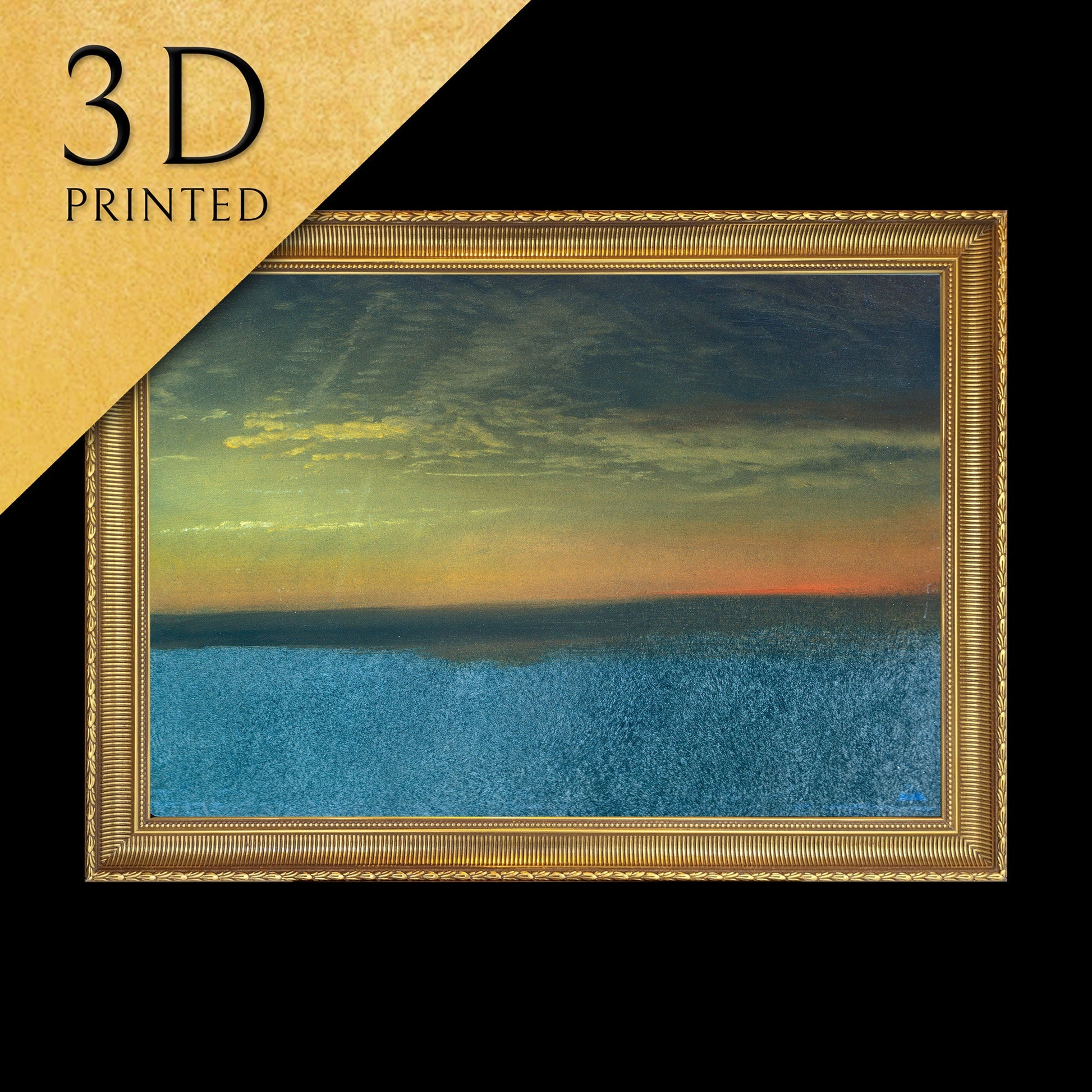 Cloud Study with Sunset - by Albert Bierstadt,3d Printed with texture and brush strokes looks like original oiL painting.