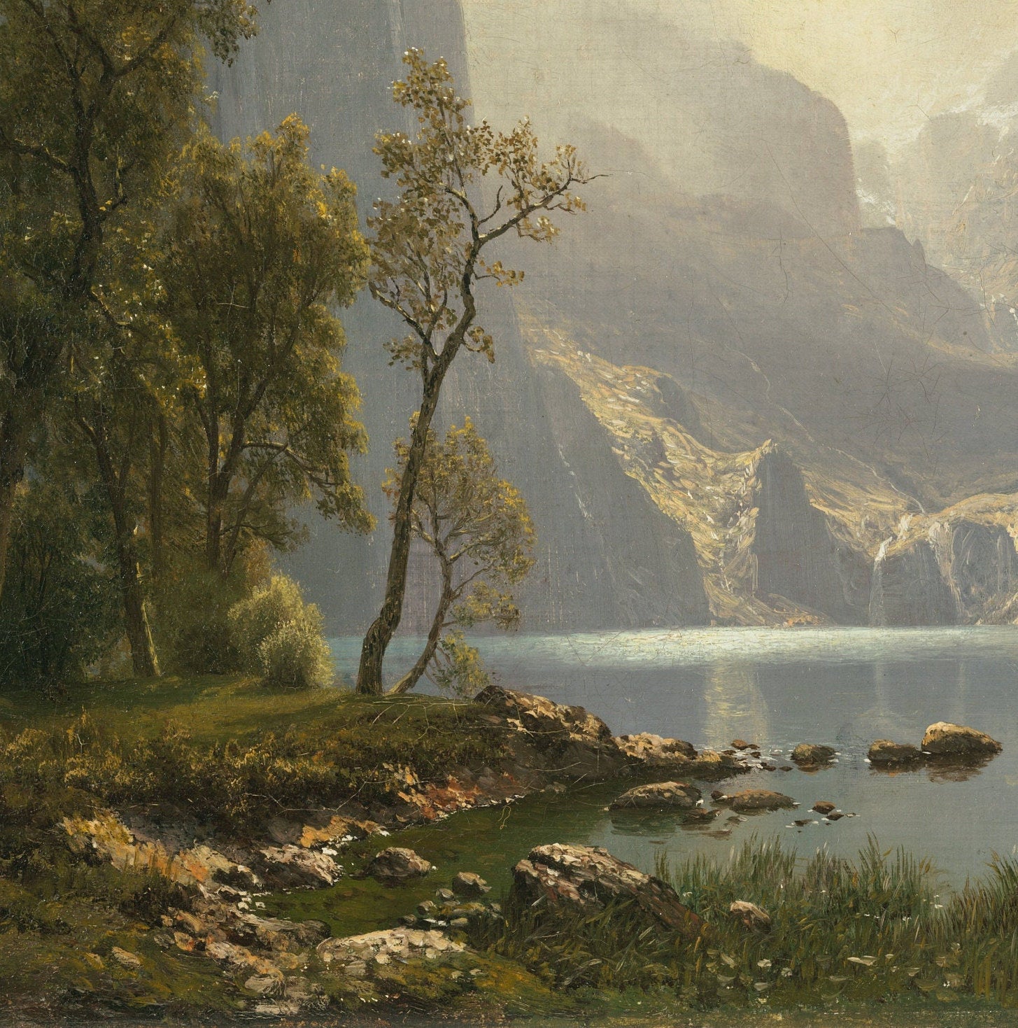 In the Sierras - by Albert Bierstadt, 3d Printed with texture and brush strokes looks like original oil painting.