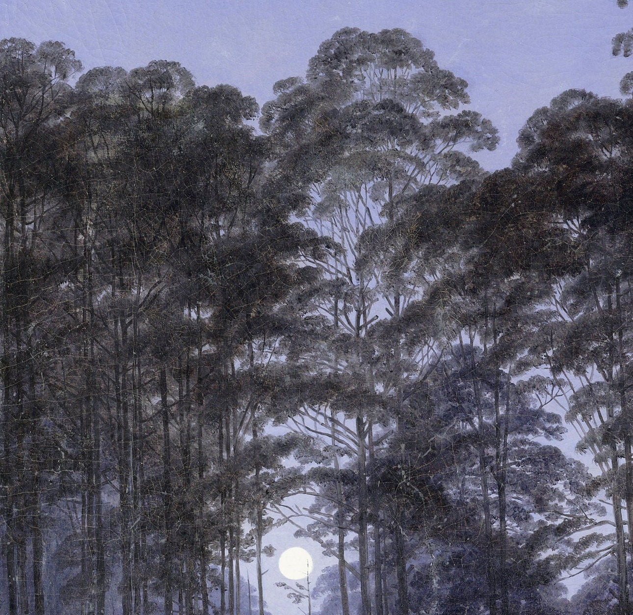 Inside the forest in the moonlight by Caspar Friedrich,3d Printed with texture and brush strokes looks like original oil painting.
