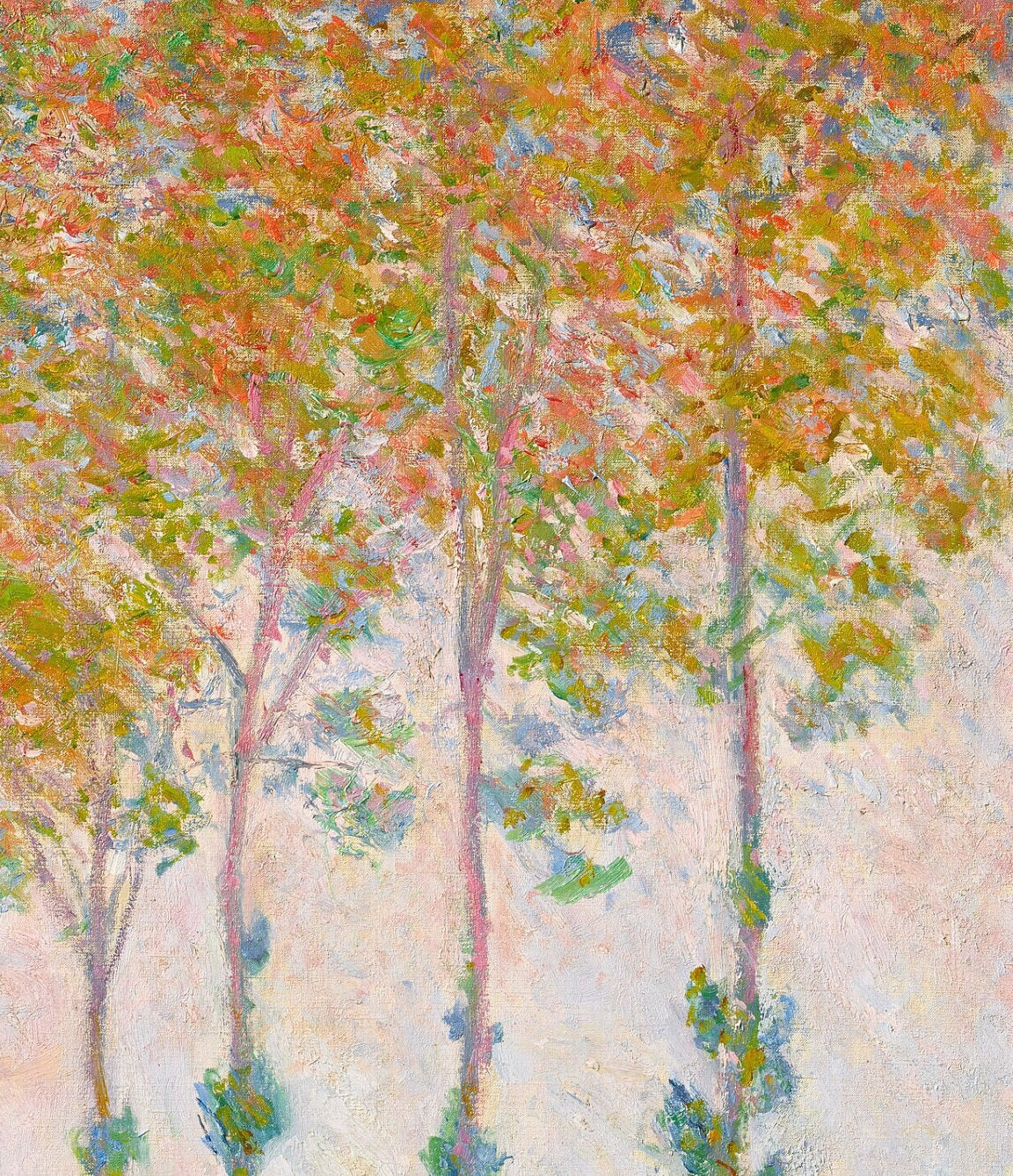 Poplars on the banks of the Epte, autumn by Claude Monet, 3d Printed with texture and brush strokes looks like original oil painting.