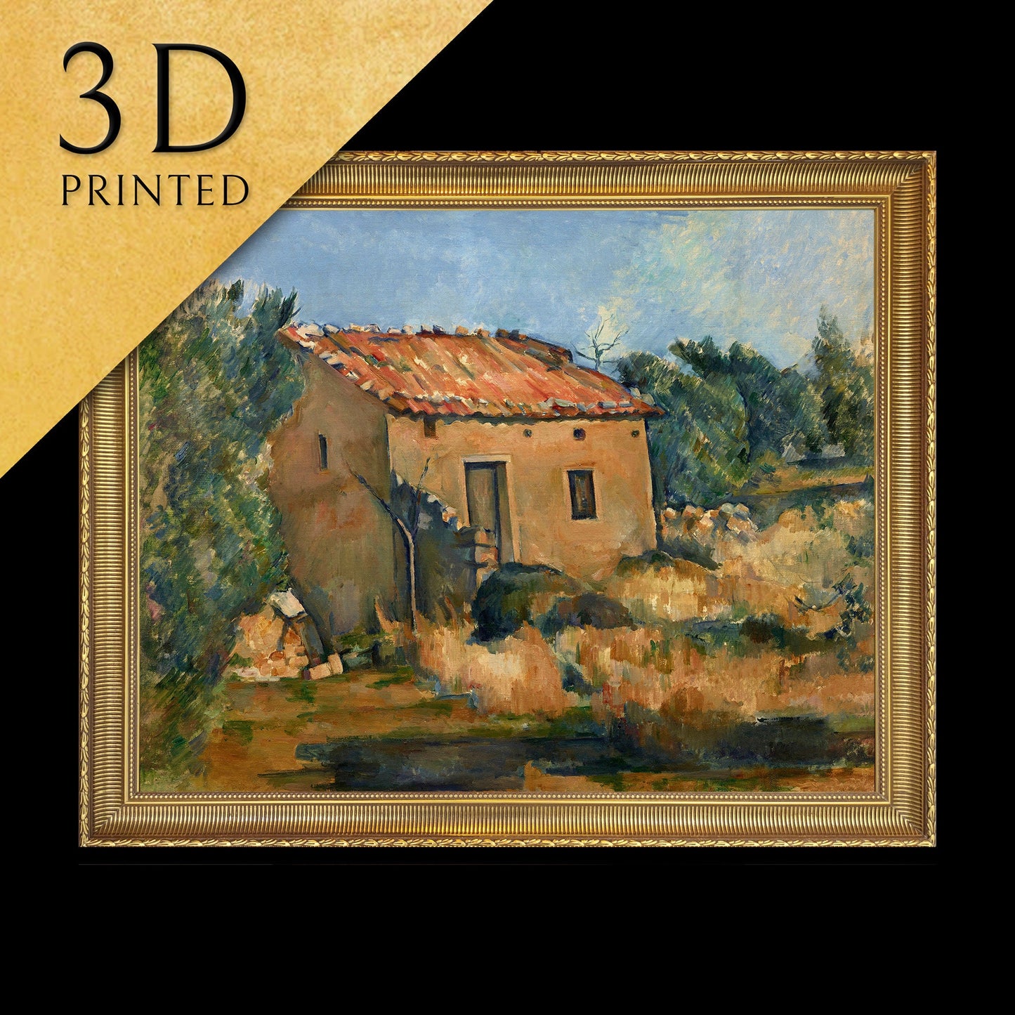 Abandoned House near Aix en Provence by Paul cezanne, 3d Printed with texture and brush strokes looks like original oil painting