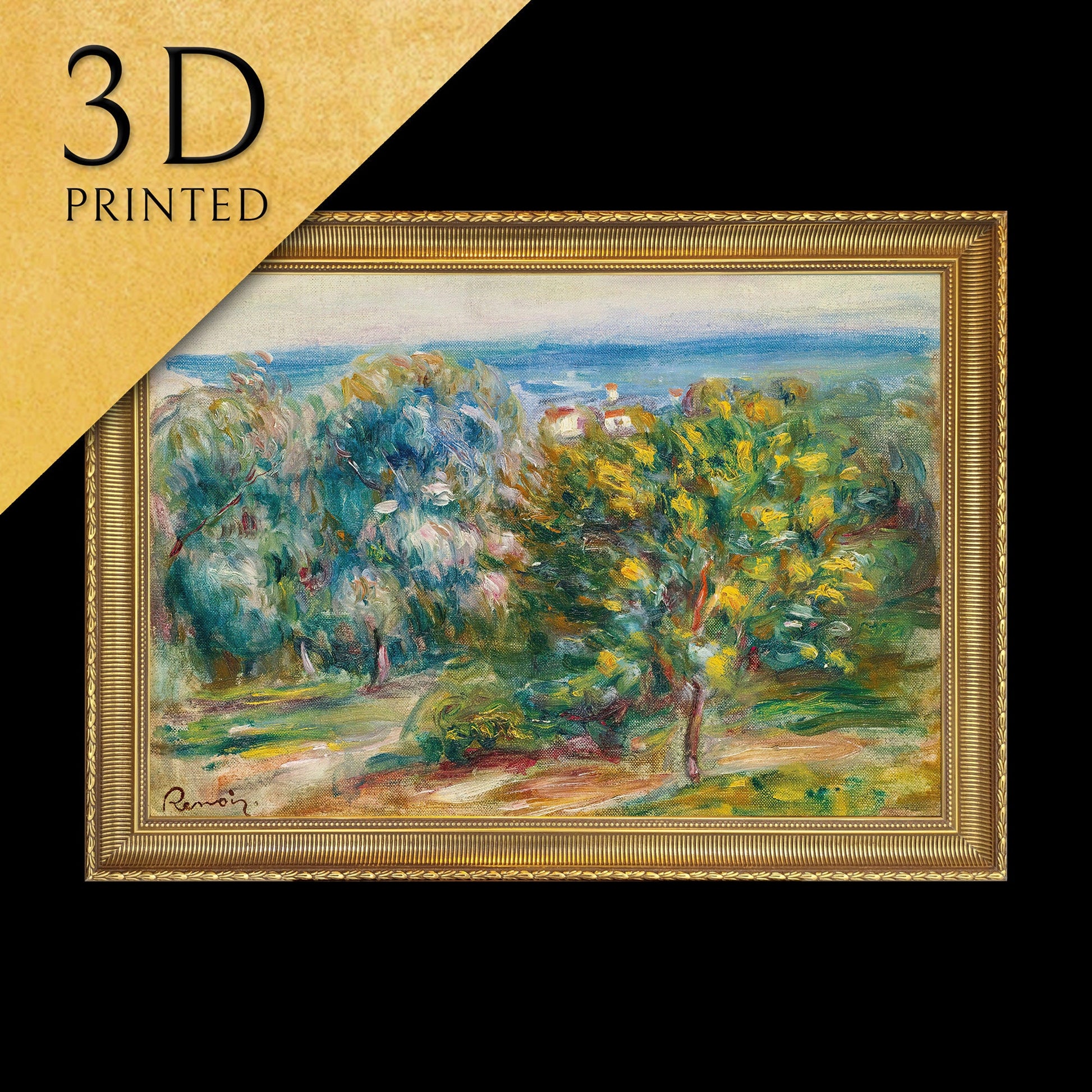 Esquisse De Paysage Du Midi by Pierre Renoir,3d Printed with texture and brush strokes looks like original oil painting