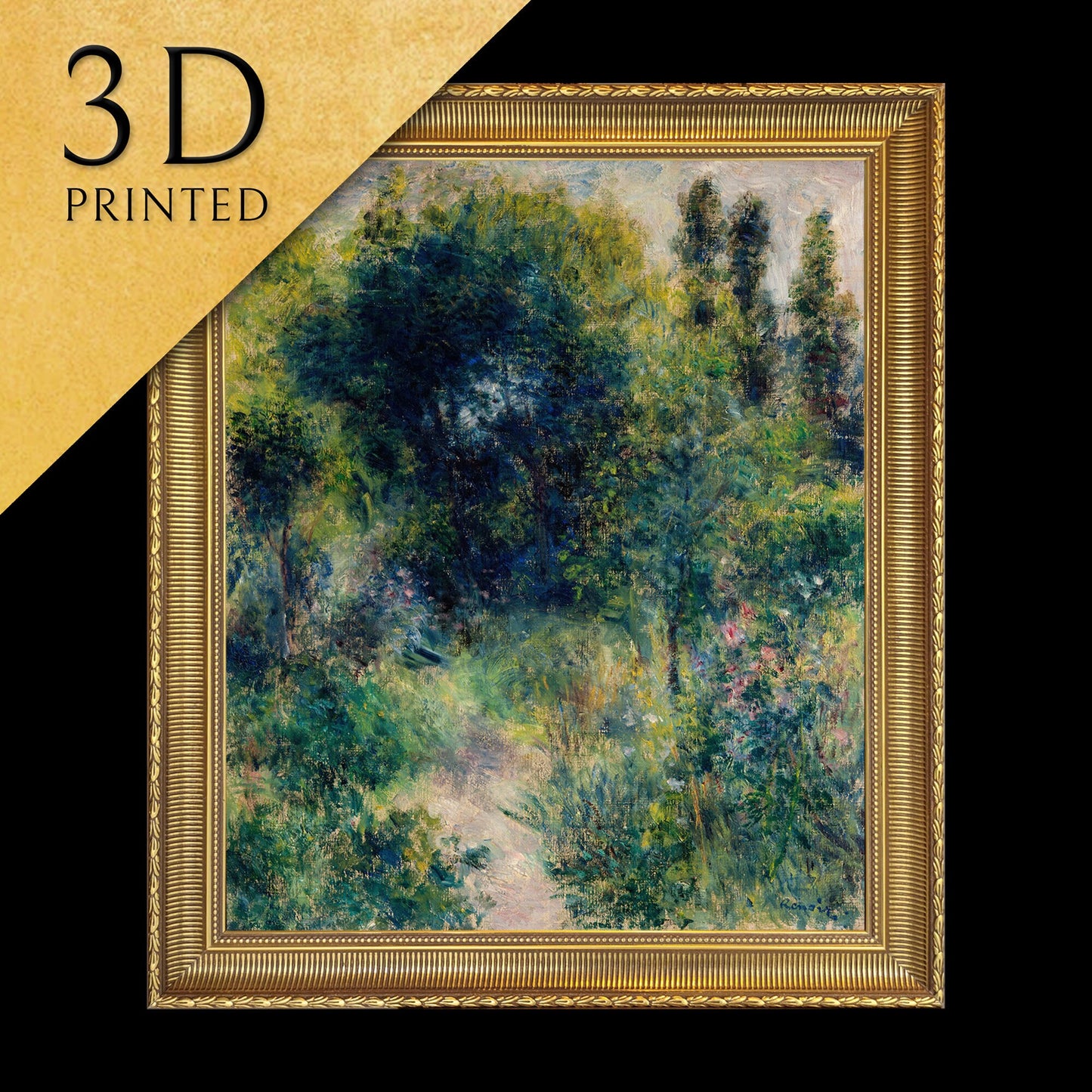 Garden by Pierre Auguste Renoir, 3d Printed with texture and brush strokes looks like original oil painting