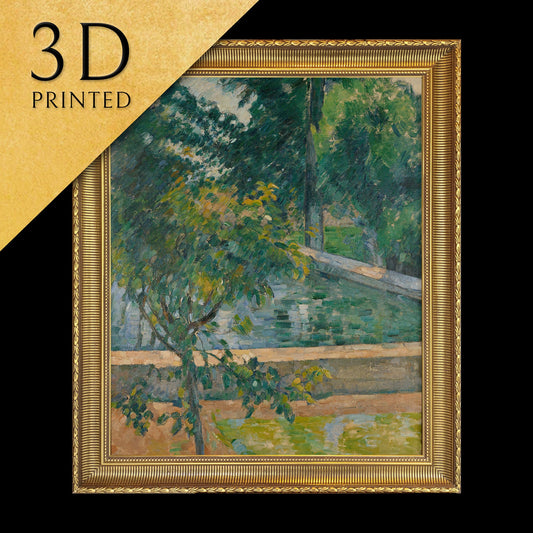 Le bassin du Jas de Bouffan by Paul Cezanne,3d Printed with texture and brush strokes looks like original oil painting