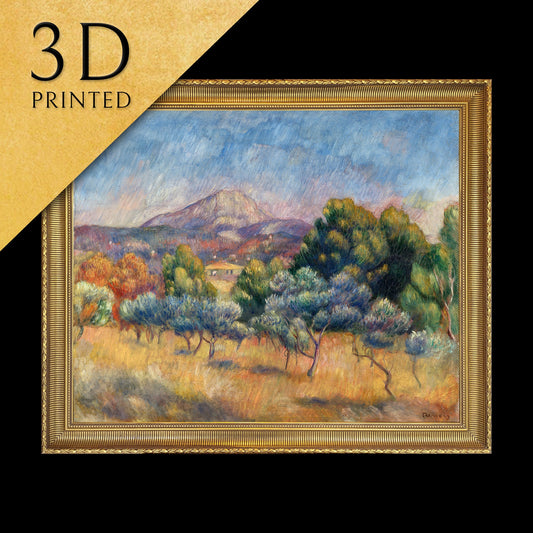 Mont Sainte Victoire by Pierre Auguste Renoir, 3d Printed with texture and brush strokes looks like original oil painting