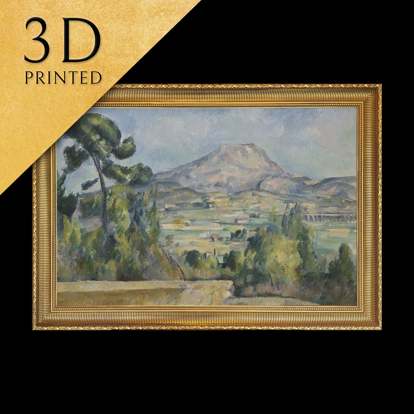 Montagne Saint Victoire by Paul Cezanne,3d Printed with texture and brush strokes looks like original oil painting
