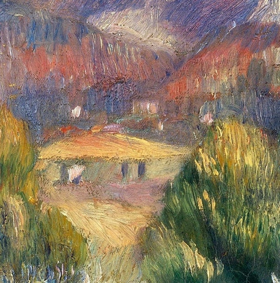 Mont Sainte Victoire by Pierre Auguste Renoir, 3d Printed with texture and brush strokes looks like original oil painting