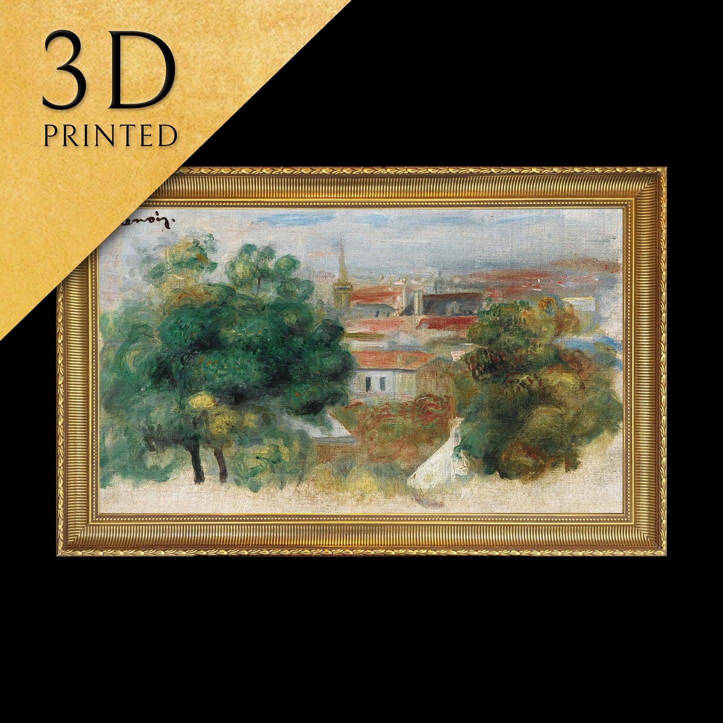 Paysage by Pierre Auguste Renoir, 3d Printed with texture and brush strokes looks like original oil painting