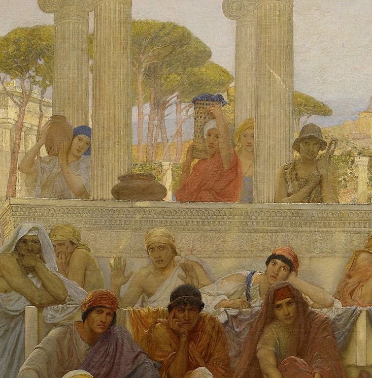 An Audience In Athens By Aeschylus Richmond,3d Printed with texture and brush strokes looks like original oil painting.