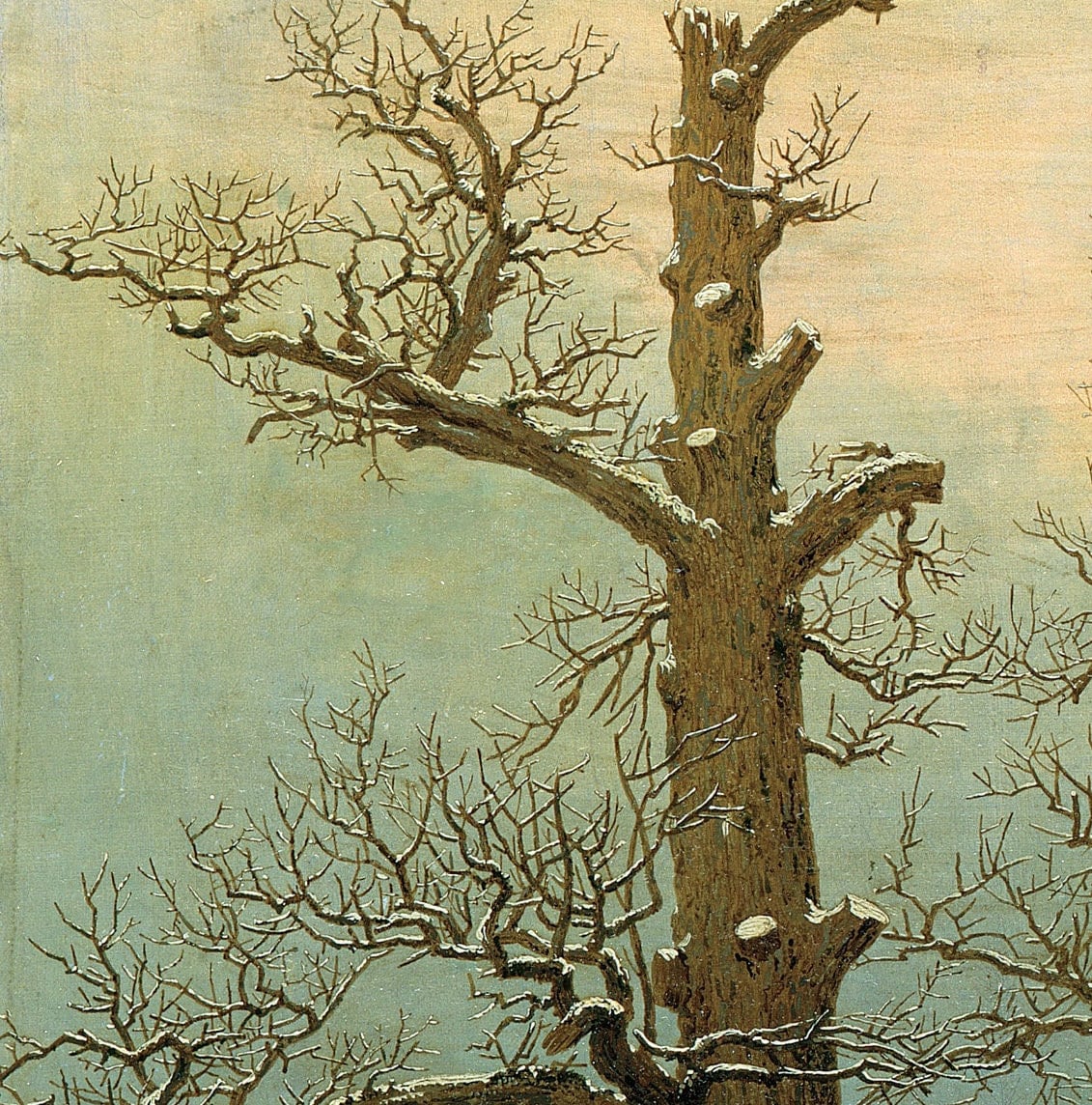 Cairn in Snow by Caspar David Friedrich, 3d Printed with texture and brush strokes looks like original oil painting.