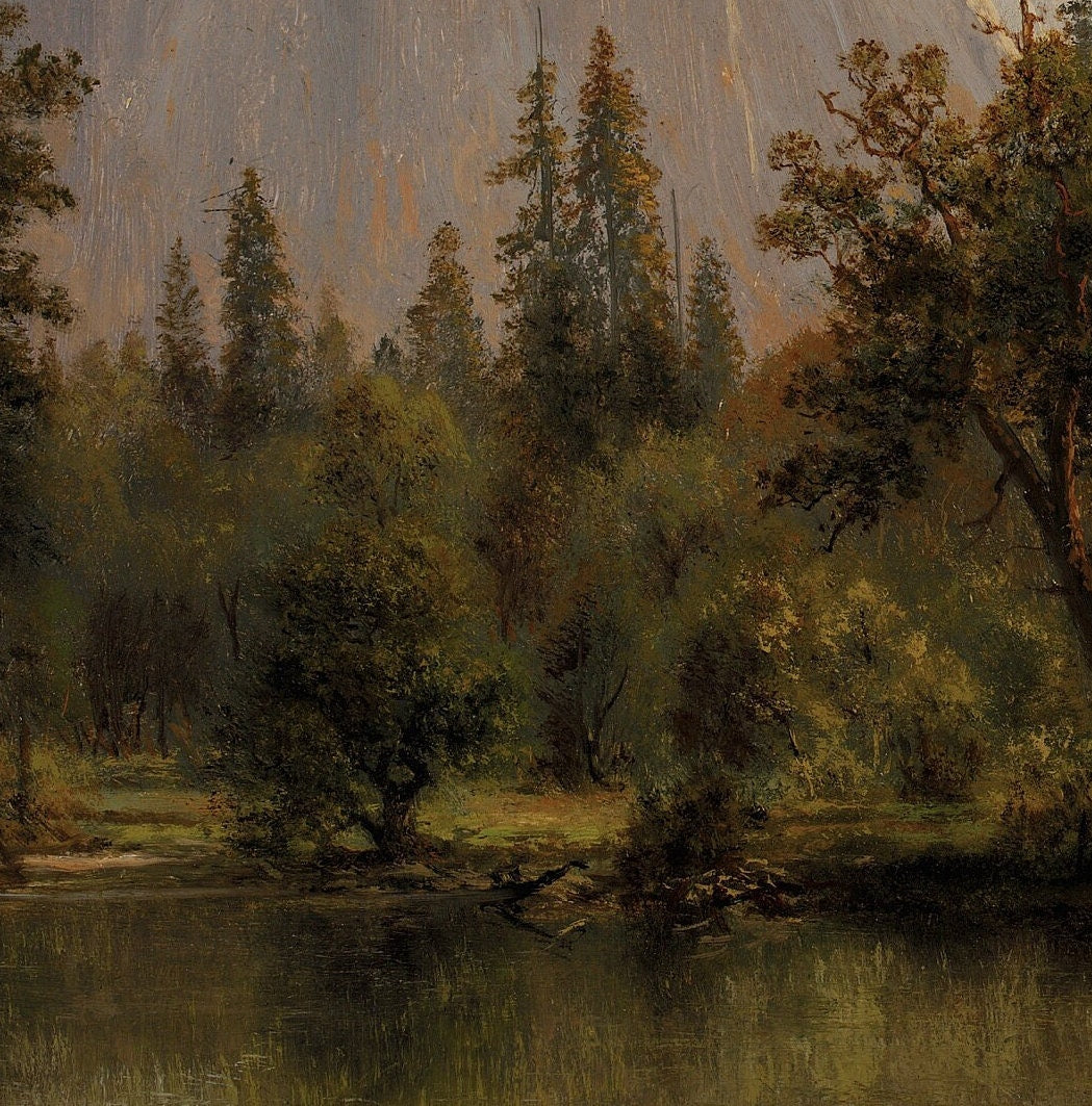Cathedral Rocks, Yosemite Valley - by Albert Bierstadt,3d Printed with texture and brush strokes looks like original oil painting.