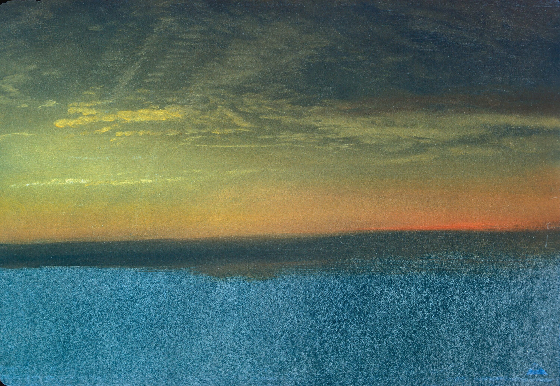 Cloud Study with Sunset - by Albert Bierstadt,3d Printed with texture and brush strokes looks like original oiL painting.