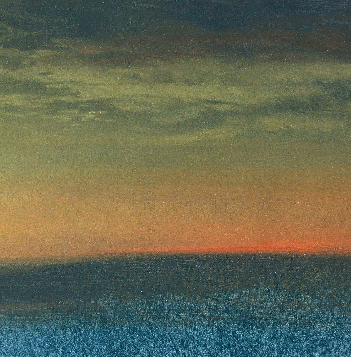 Cloud Study with Sunset - by Albert Bierstadt,3d Printed with texture and brush strokes looks like original oiL painting.