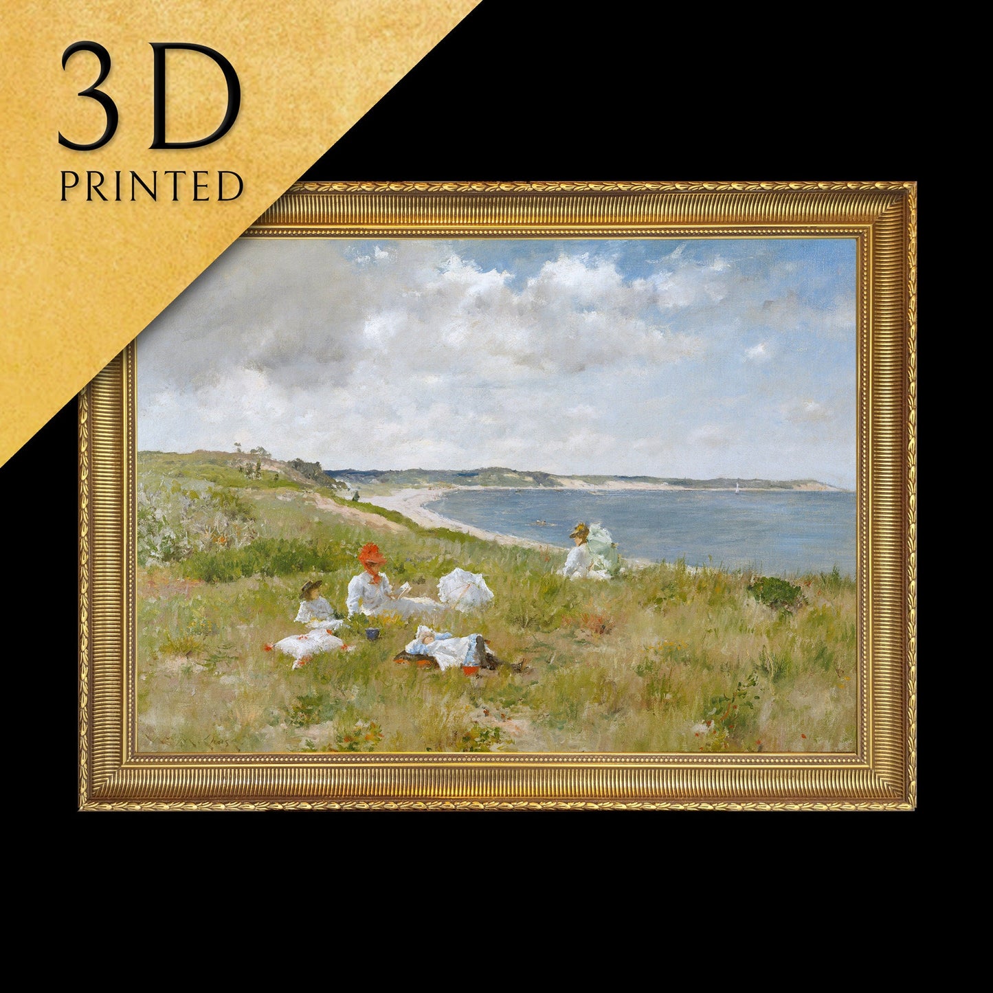 Idle Hours - by William Merritt Chase,3d Printed with texture and brush strokes looks like original oil painting.