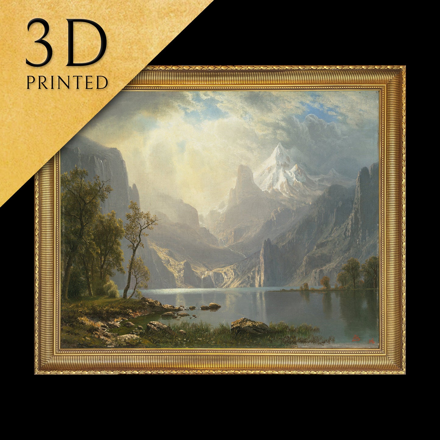In the Sierras - by Albert Bierstadt, 3d Printed with texture and brush strokes looks like original oil painting.