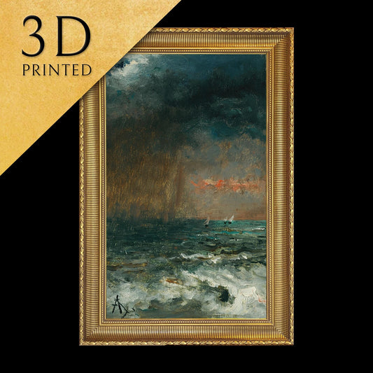 A Storm At Sea by Alfred Stevens, 3d Printed with texture and brush strokes looks like original oil painting.