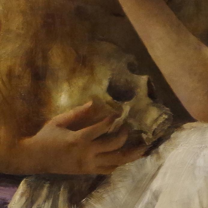 Maria Magdalen by Alfred Stevens, 3d Printed with texture and brush strokes looks like original oil painting.
