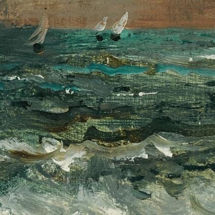 A Storm At Sea by Alfred Stevens, 3d Printed with texture and brush strokes looks like original oil painting.