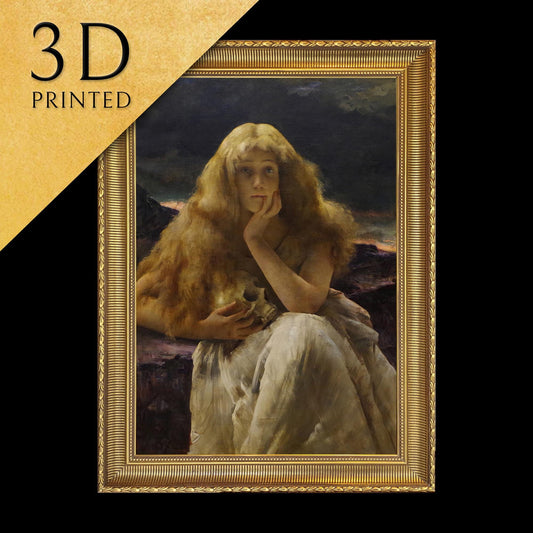 Maria Magdalen by Alfred Stevens, 3d Printed with texture and brush strokes looks like original oil painting.