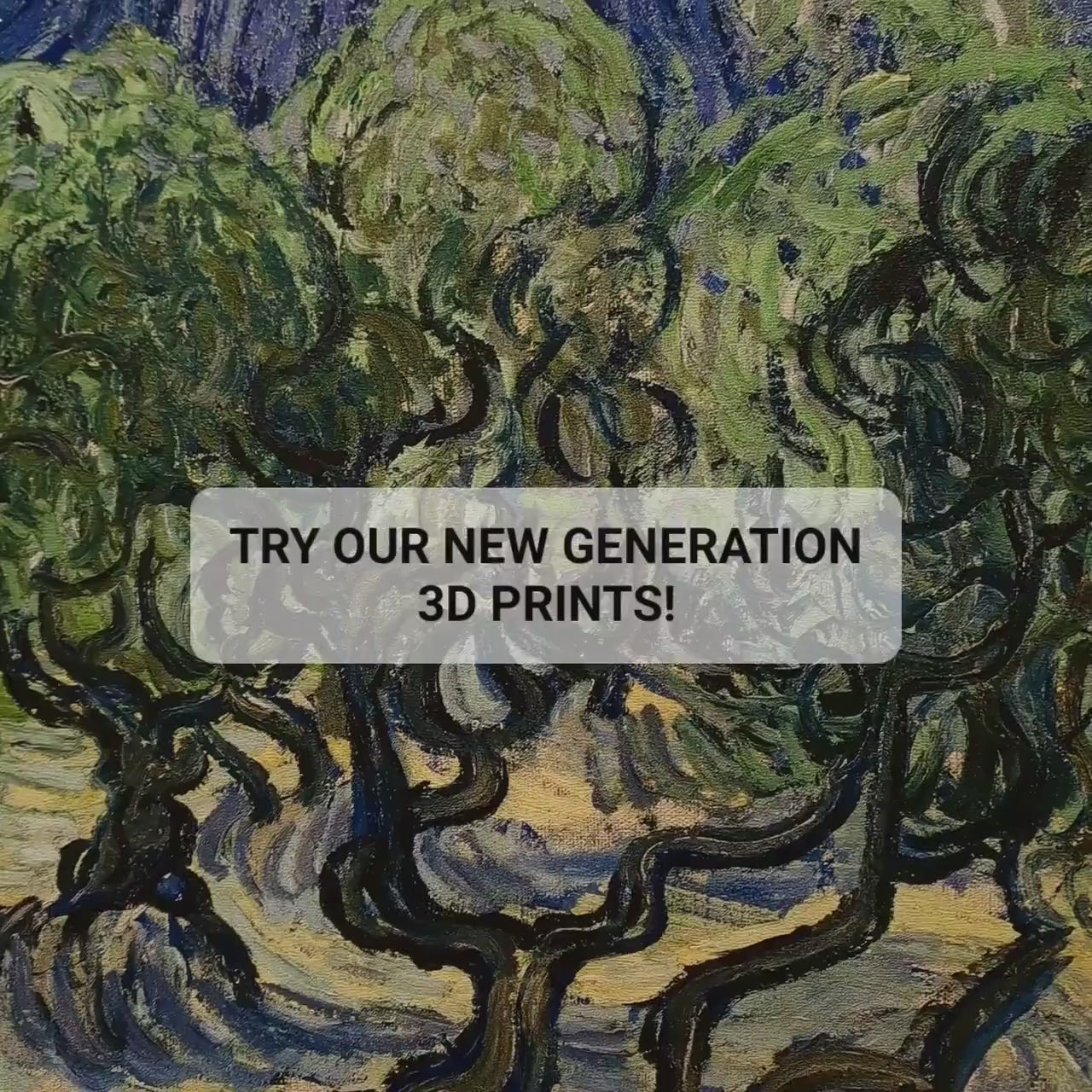 Olive Trees with Alpilles by Vincent Van Gogh, 3d Printed with texture and brush strokes looks like original oil-painting, code:069