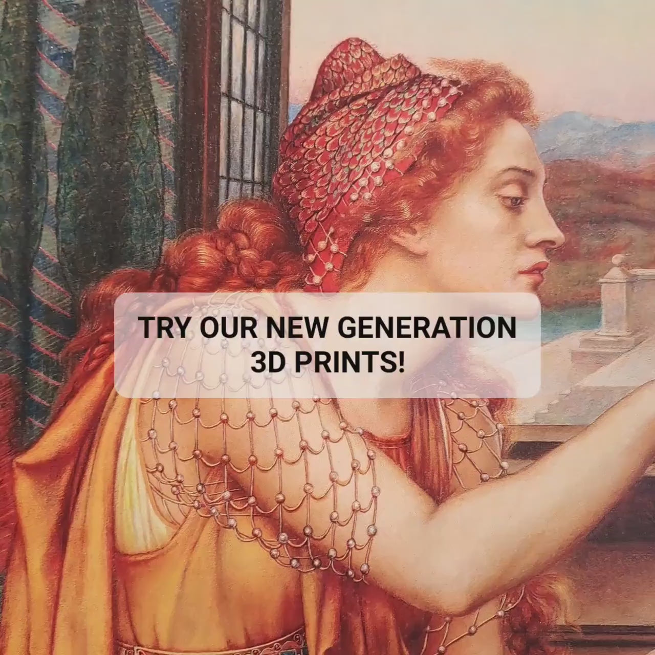 The Love Potion by Evelyn De Morgan, 3d Printed with texture and brush strokes looks like original oil-painting, code:101