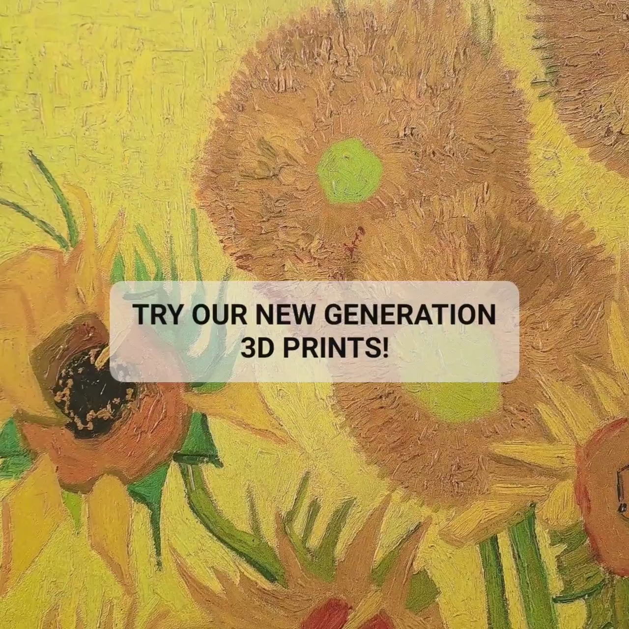 Sunflowers by Vincent Van Gogh, 3d Printed with texture and brush strokes looks like original oil-painting, code:076