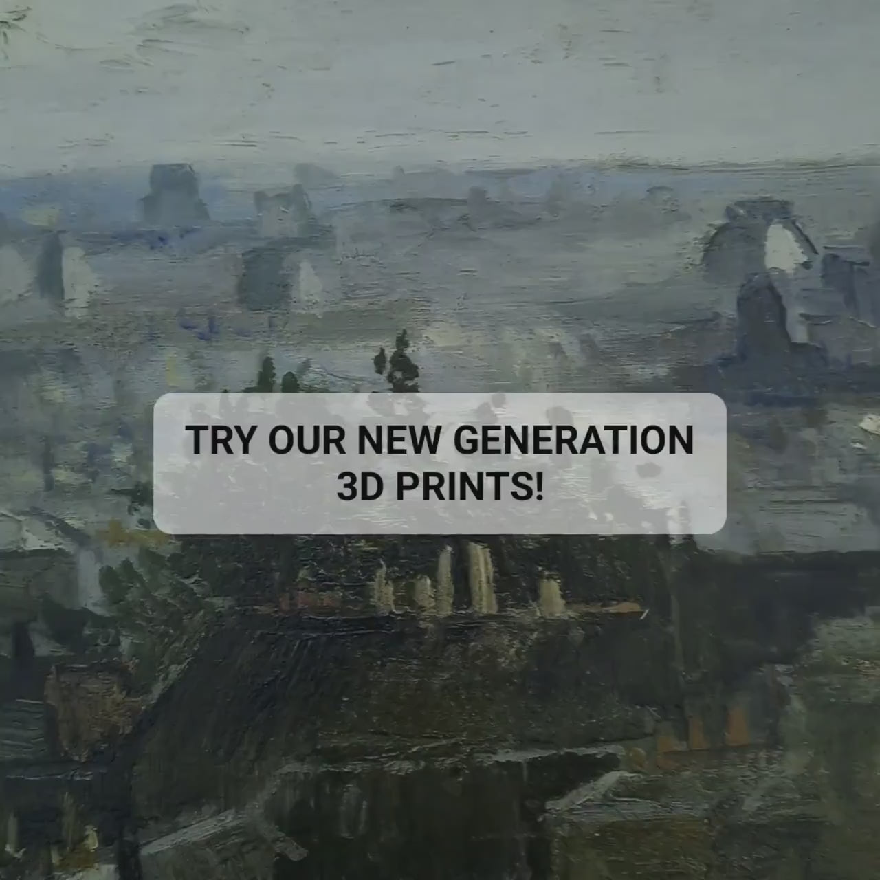 View of Paris by Vincent Van Gogh, 3d Printed with texture and brush strokes looks like original oil-painting, code:227