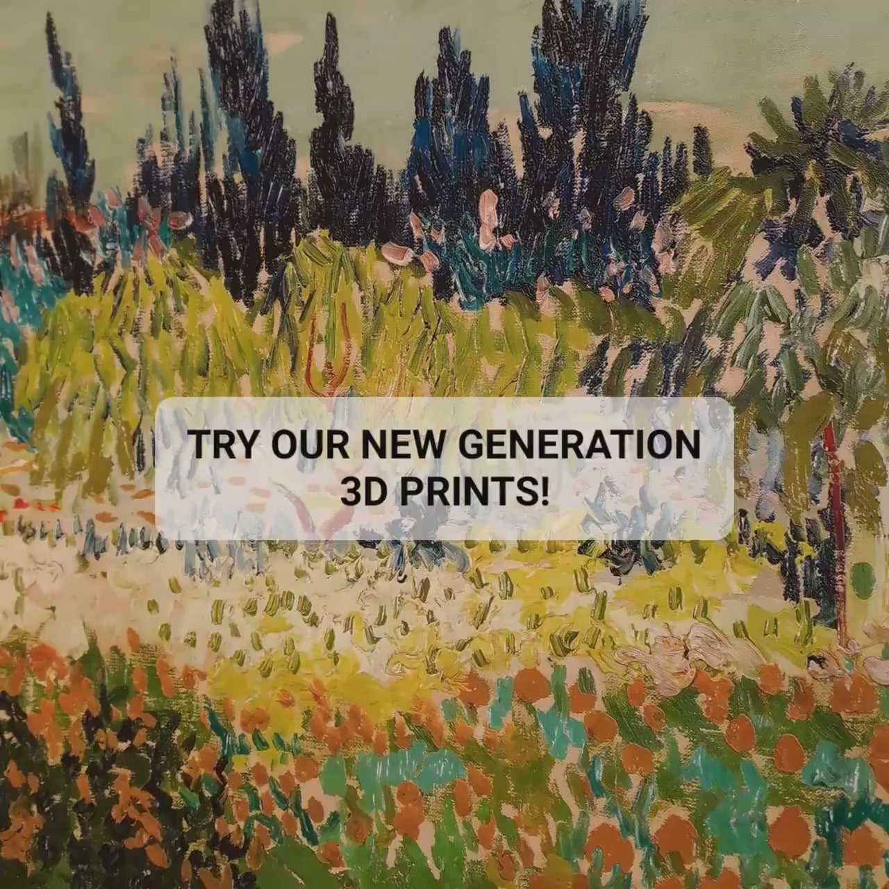Garden at Arles by Vincent Van Gogh, 3d Printed with texture and brush strokes looks like original oil-painting, code:059