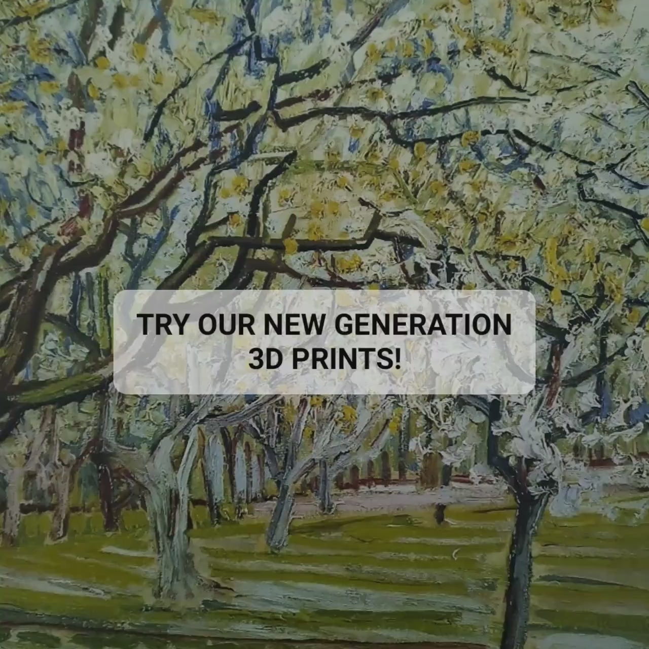 The White Orchard by Vincent Van Gogh, 3d Printed with texture and brush strokes looks like original oil-painting, code:228