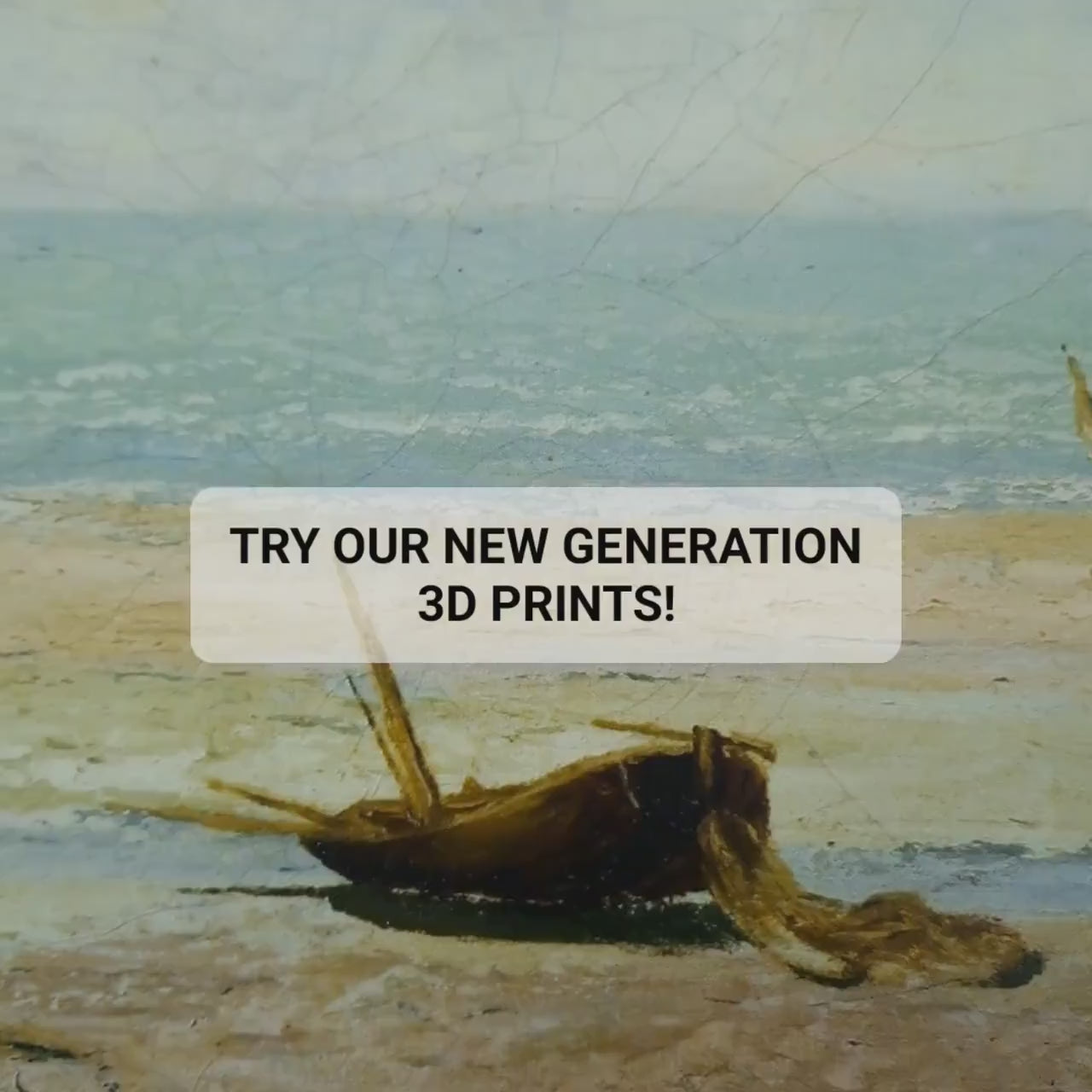 The Calm Sea by Gustave Courbet, 3d Printed with texture and brush strokes looks like original oil-painting, code:188
