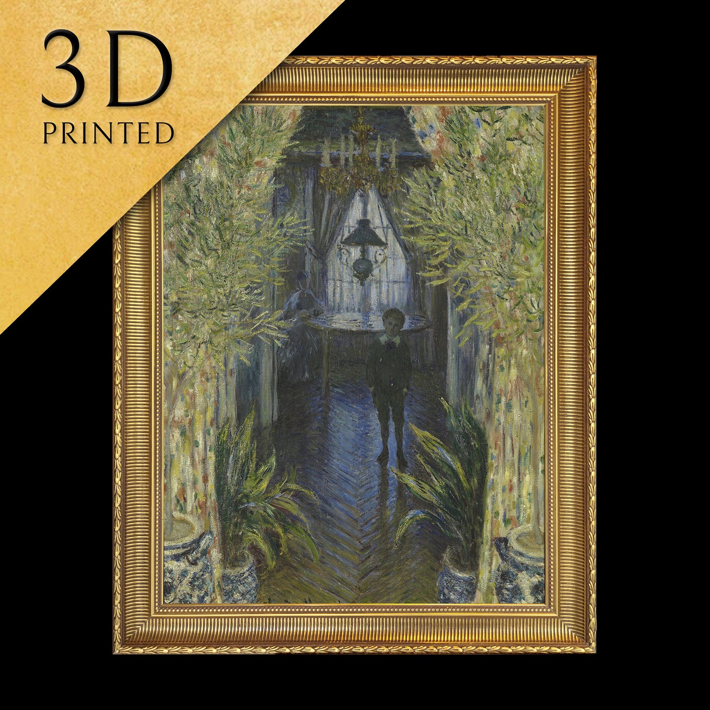A Corner of the Apartment by Claude Monet, 3d Printed with texture and brush strokes looks like original oil painting.