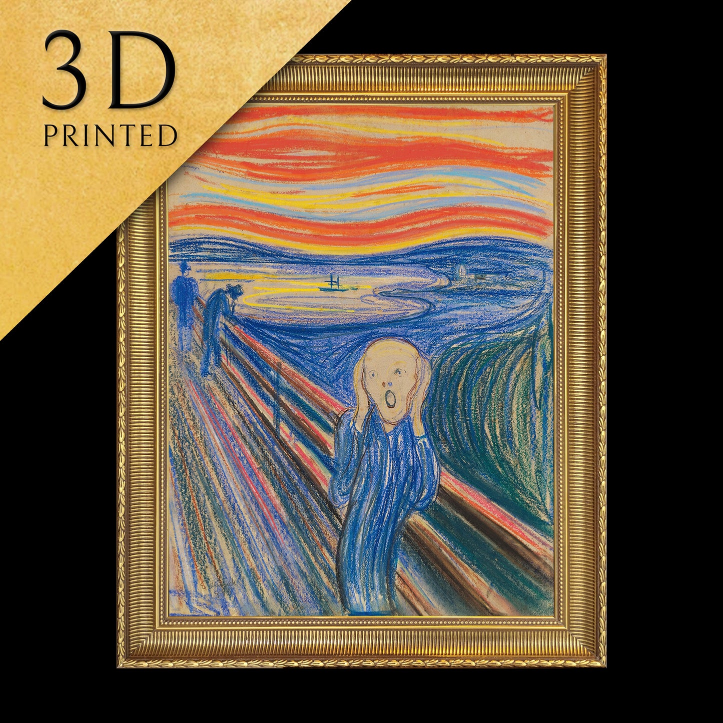 The Scream by Edvard Munch, 3d Printed with texture and brush strokes looks like original oil painting