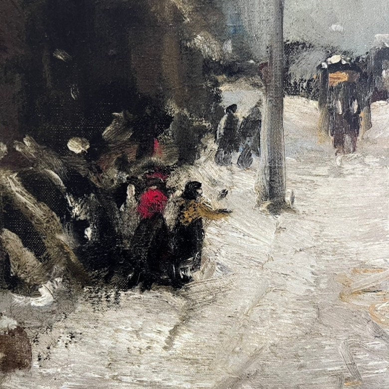 Snow in New York by Robert Henri, 3d Printed with texture and brush strokes looks like original oil painting