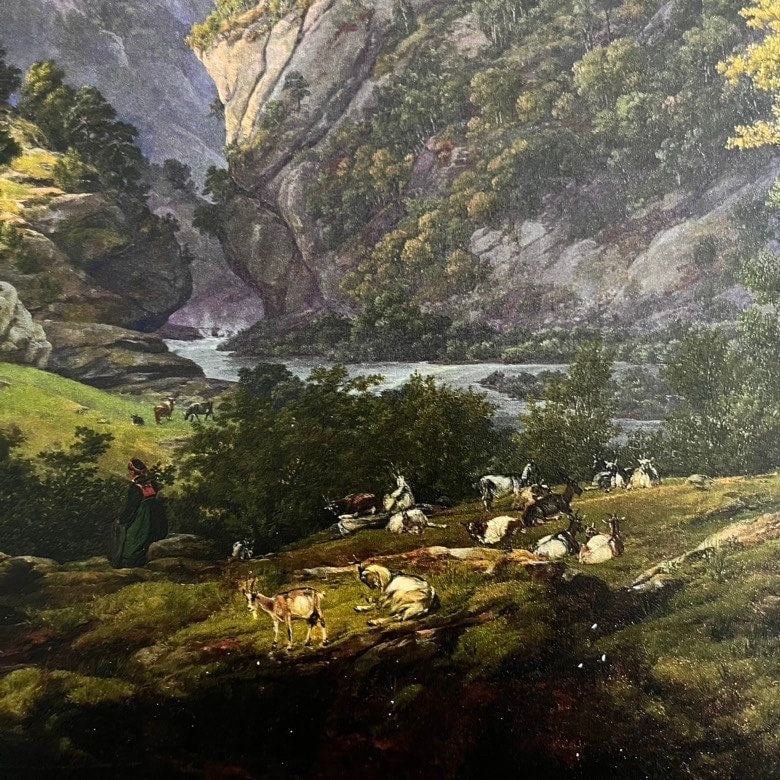 3D Stalheim Valley Print by Johan Christian Dahl: Textured Oil Painting Reproduction