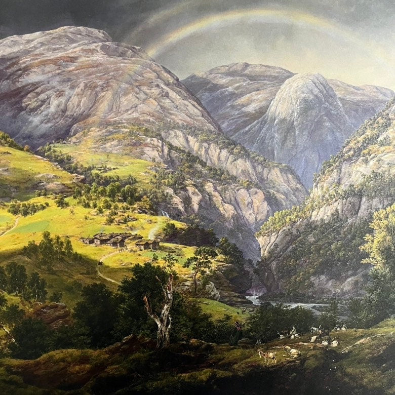 View from Stalheim by Johan Christian Dahl, 3d Printed with texture and brush strokes looks like original oil painting