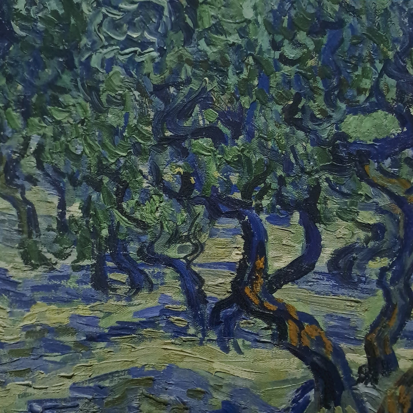 3D Printed Van Gogh Olive Orchard: Textured Brushstroke Art