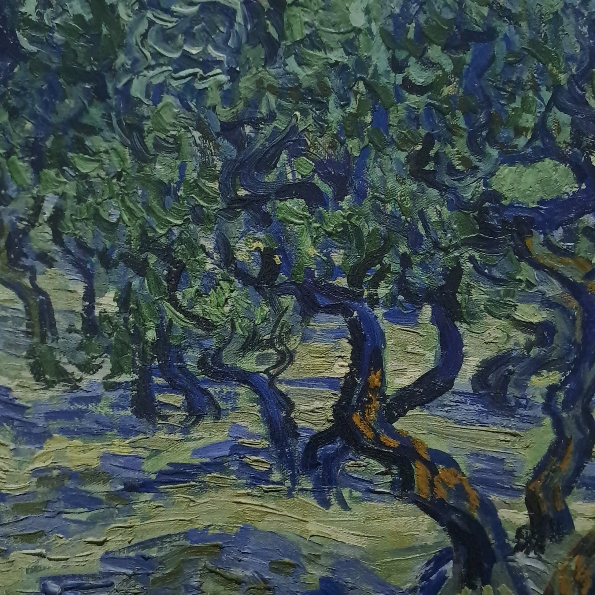 3D Printed Van Gogh Olive Orchard: Textured Brushstroke Art